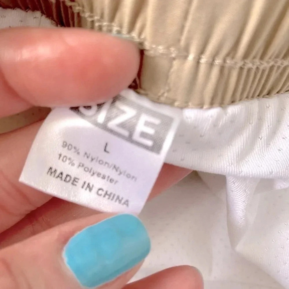 Boys Tan Swim Shorts with Black Contrast Size Large 27/28W - Picture 6 of 8